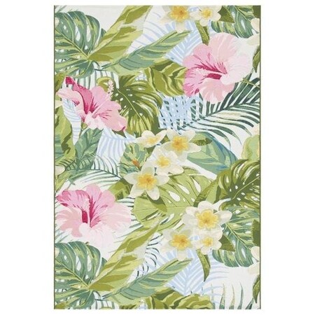 Safavieh 3 ft. 3 in. x 5 ft. 3 in. Barbados 500 Coastal Rectangle Rug, Green & Pink BAR516X-3